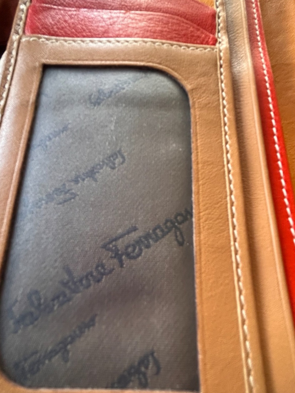 Salvatore Ferragamo COLORFUL UNIQUE GANCINI Embossed Wallet EUC - Picture 8 of 11
